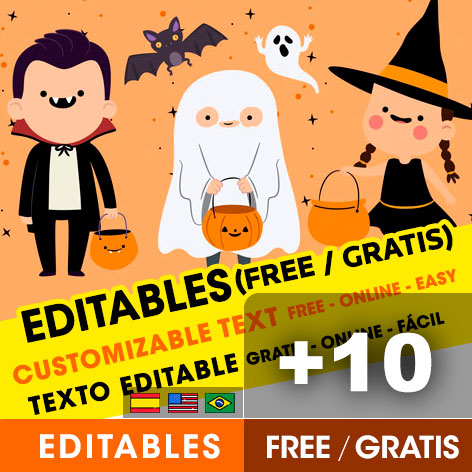 +10 Invitaciones para Fiesta de disfraces de Halloween para Editar Online Gratis (WhatsApp e Imprimir)