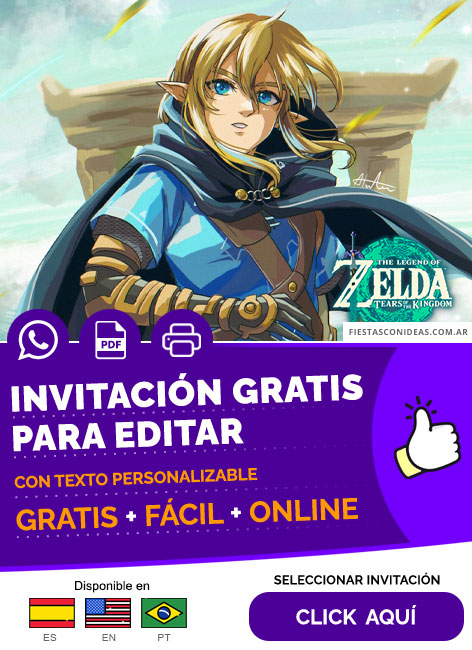 Invitación De The Legend Of Zelda Tears Of The Kingdom Gratis Para Editar, Imprimir, PDF o Whatsapp