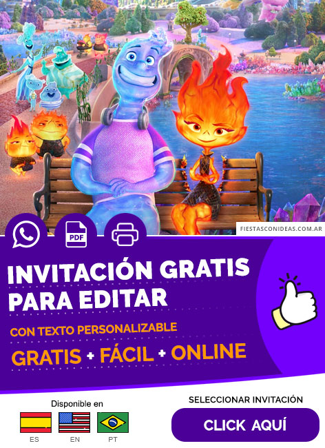Invitación Fiesta Sorpresa De Elementos De Disney Y Pixar Gratis Para Editar, Imprimir, PDF o Whatsapp