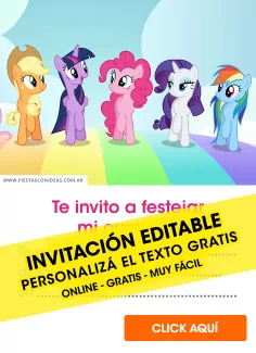 Invitaciones de My Little Pony