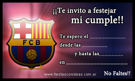 Invitaciónes de cumpleaños del barcelona para imprimir - Imagui