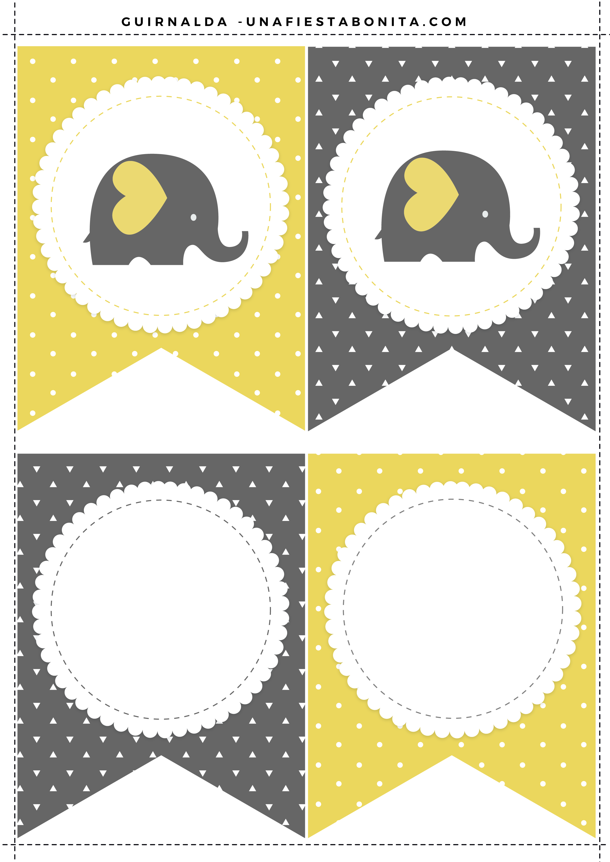 Imagen de Banderines para Baby Shower para imprimir, gratis.