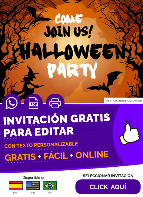 Invitación Fiesta Temática Halloween Bosque Tenebroso Gratis Para Editar, Imprimir, PDF o Whatsapp