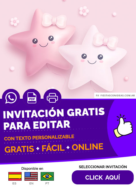 Invitación Temática Mellizas Gemelas Niñas Para Baby Shower Gratis Para Editar, Imprimir, PDF o Whatsapp