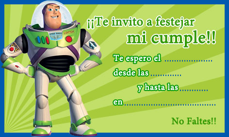 Invitación de Buzz Lightyear - Toy Story