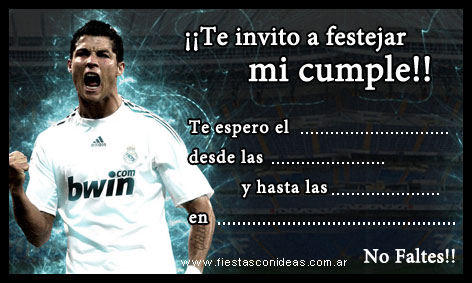 Tarjeta de cumpleaños de Cristiano Ronaldo - Real Madrid para imprimir gratis