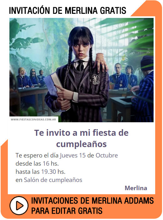 Invitación gratis de Merlina Addams