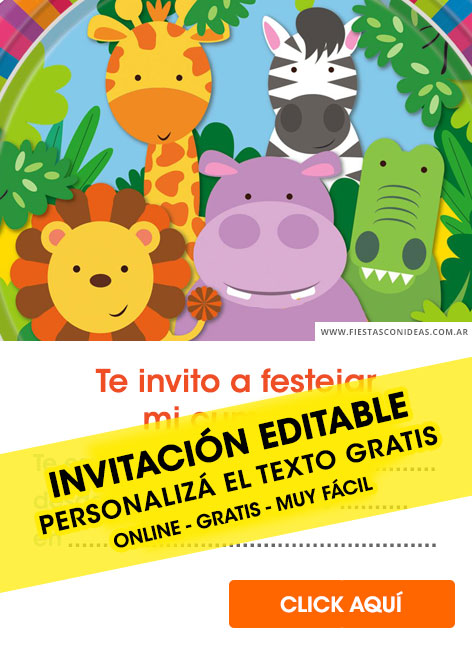 Invitaciones de Animalitos de la selva / Jungla / Zoo