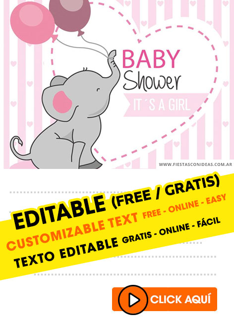 Invitaciones de Baby Shower Elefante