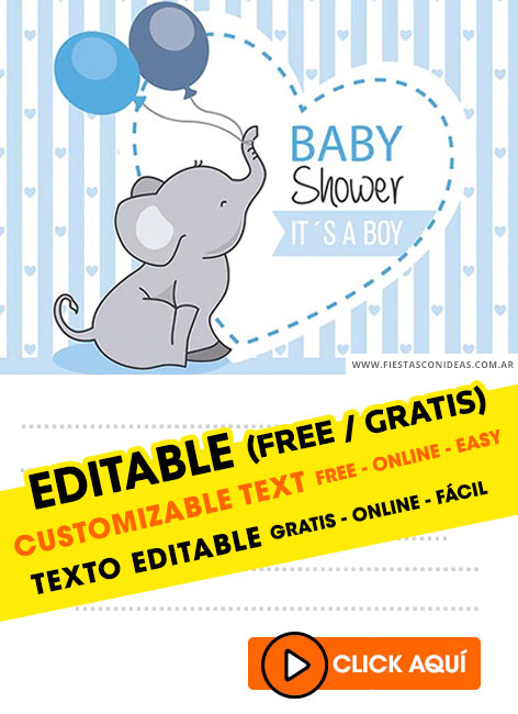 Tarjeta de cumpleaños de Baby Shower Elefante