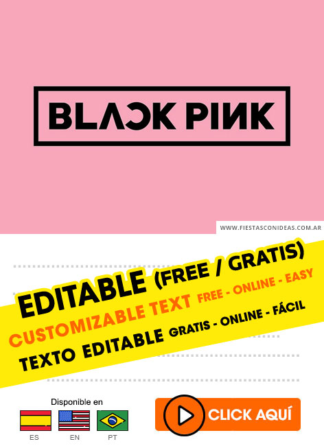 Invitaciones de Black Pink