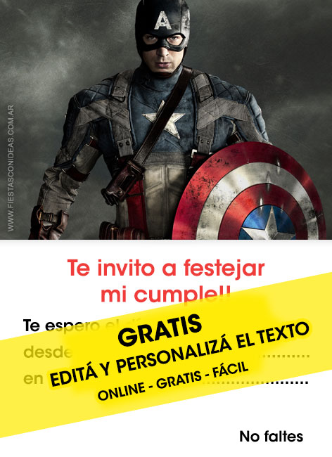 Tarjeta de cumpleaños de Capitán América