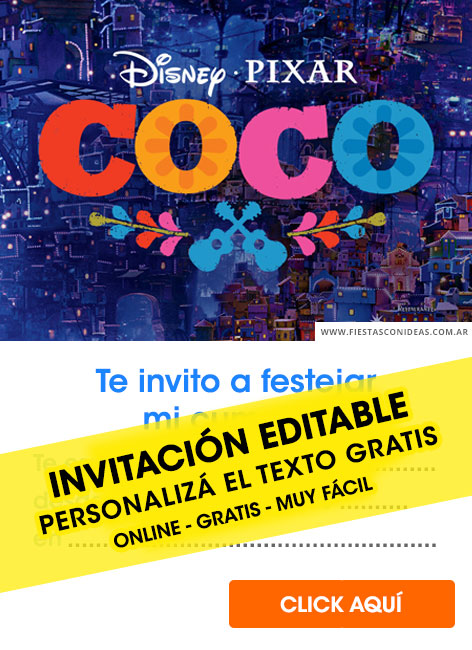 Invitaciones de Coco (Disney)