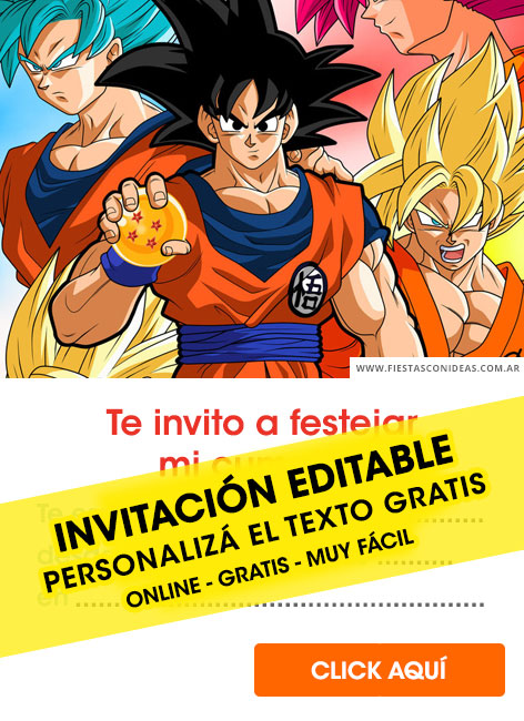 Tarjeta de cumpleaños de Goku y Dragon Ball