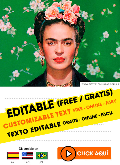 Tarjeta de cumpleaños de temática Frida Kahlo infantil