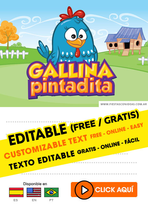 Tarjeta de cumpleaños de La Gallina Pintadita