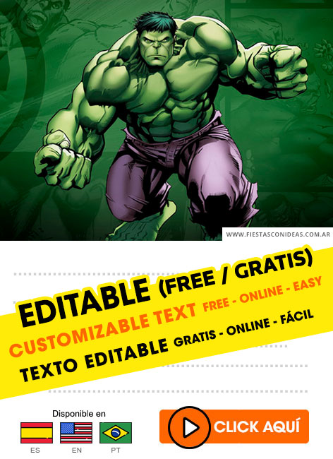 Tarjeta de cumpleaños de Increíble Hulk
