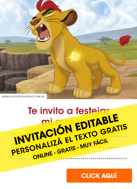 Invitaciones de Kion y la guardia del león
