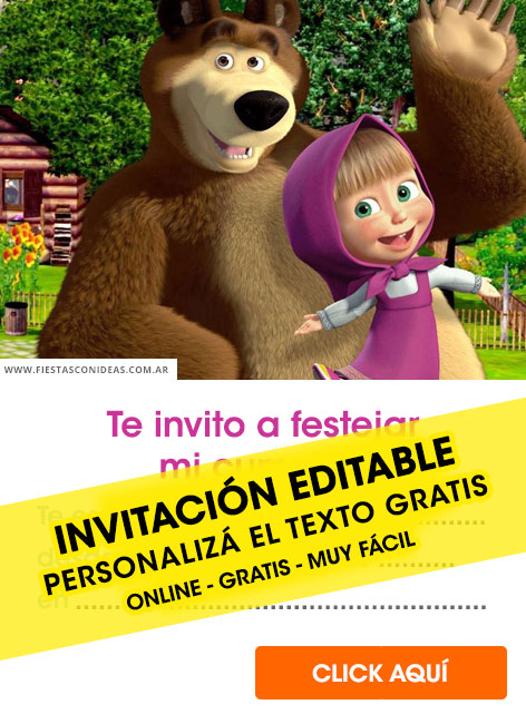 Invitaciones de Masha and the bear