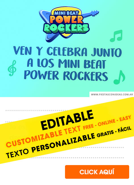 Invitaciones de Mini Beat Power Rockers