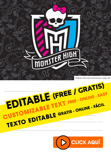Invitaciones de Monster High