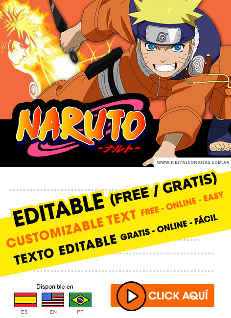 Tarjeta de cumpleaños de Naruto
