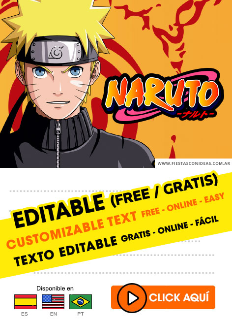 Tarjeta de cumpleaños de Naruto