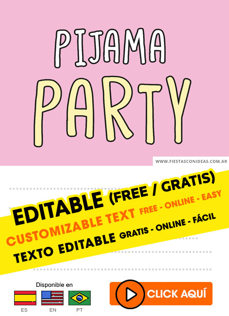 Tarjeta de cumpleaños de Pijamada Party