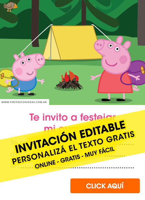 Invitaciones de Peppa Pig y George