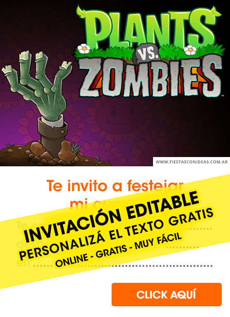 Tarjeta de cumpleaños de Plantas Vs Zombies
