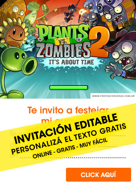 Invitaciones de Plantas Vs Zombies