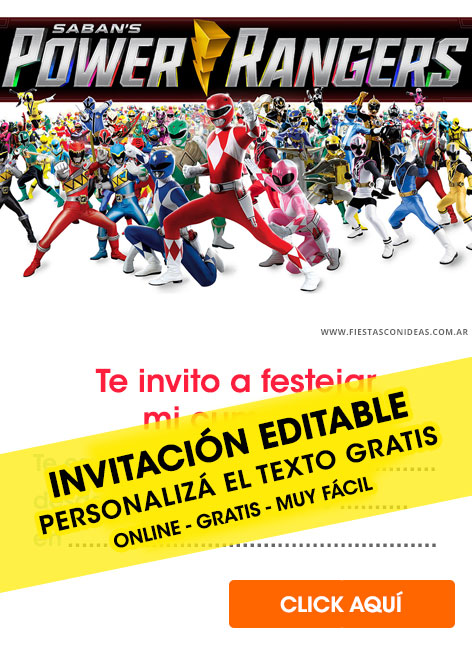 Invitaciones de Power Rangers
