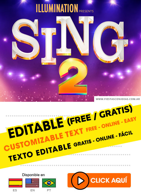 Tarjeta de cumpleaños de Sing 2 ¡Ven Y Canta De Nuevo!