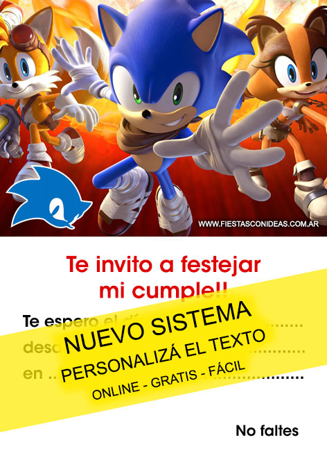 Tarjeta de cumpleaños de Sonic