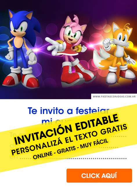 Invitaciones de Sonic