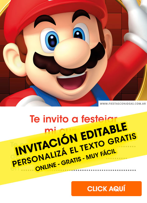 Invitaciones de Super Mario Bros