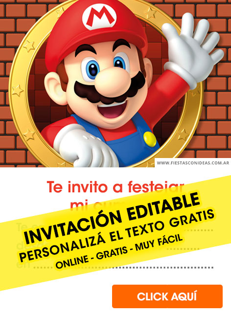 Invitaciones de Super Mario Bros