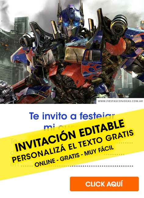 Tarjeta de cumpleaños de Optimus Prime y Bumblebee