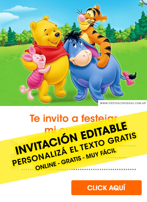 Invitaciones de Winnie Pooh y Tigger