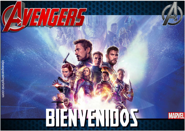 Poster o Cartel de bienvenida Avengers