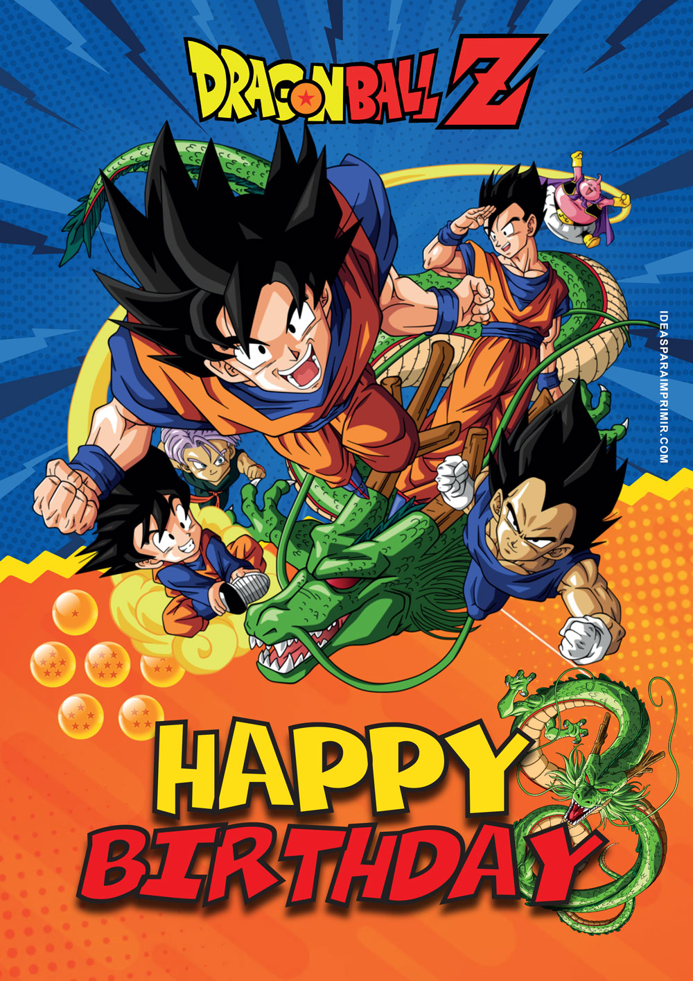 Dragon Ball Happy Birthday Poster