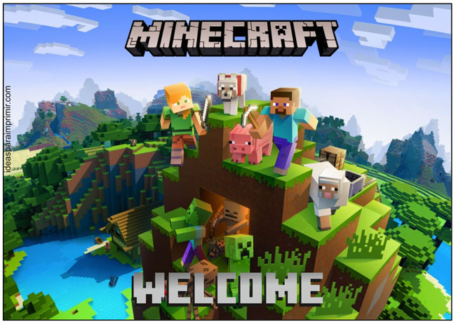 Minecraft Welcome Sign Poster