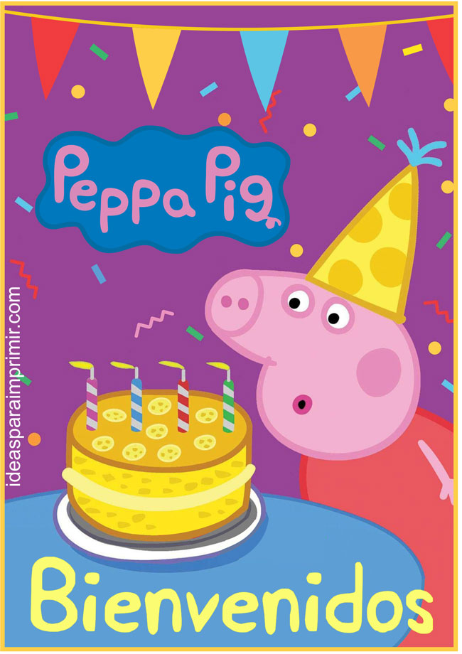 Poster o Cartel de bienvenida Peppa Pig
