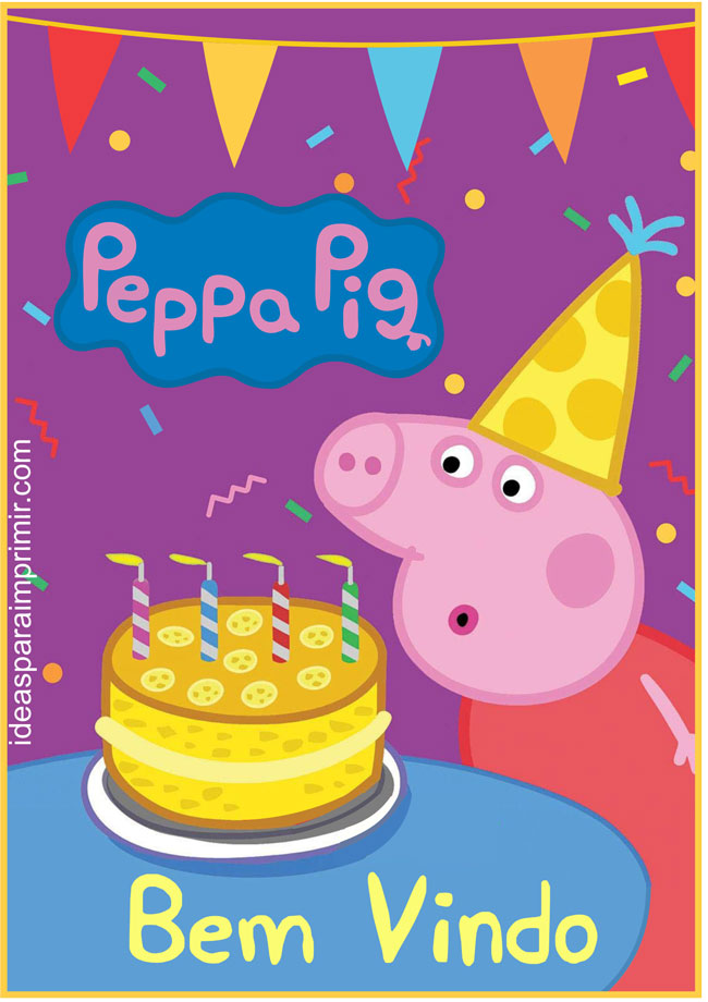 Sinal de boas-vindas do Peppa Pig