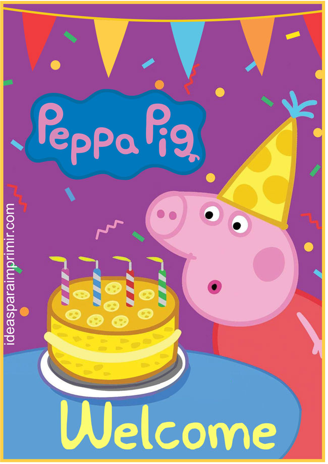 Peppa Pig Welcome Sign Poster