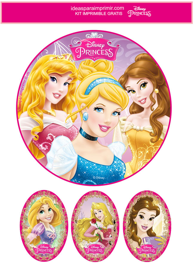 Adorno de torta o centro de mesa Princesas de Disney