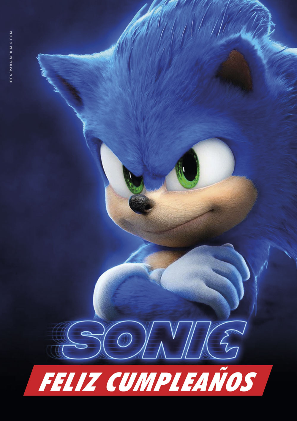 Poster o Cartel de Feliz Cumpleaños de Sonic