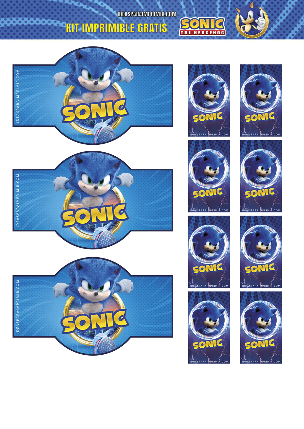 Etiquetas de Sonic Gratis