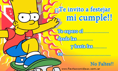 tarjeta de Bart (Los Simpson) para imprimir