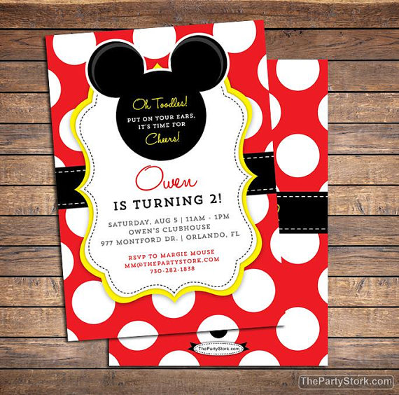 Tarjeta de invitación de Mickey Mouse